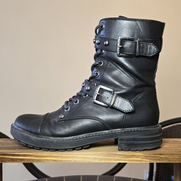 G by Guess Combat Moto Buckle Boots - Picture 1 of 15